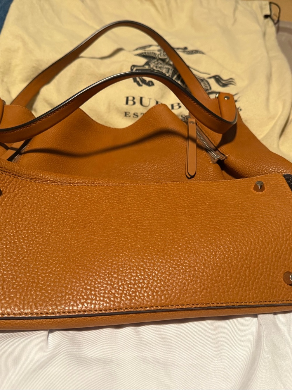 BURBERRY Brown Leather And House Check Canvas Medium Maidstone Tote Bag - Picture 8 of 14